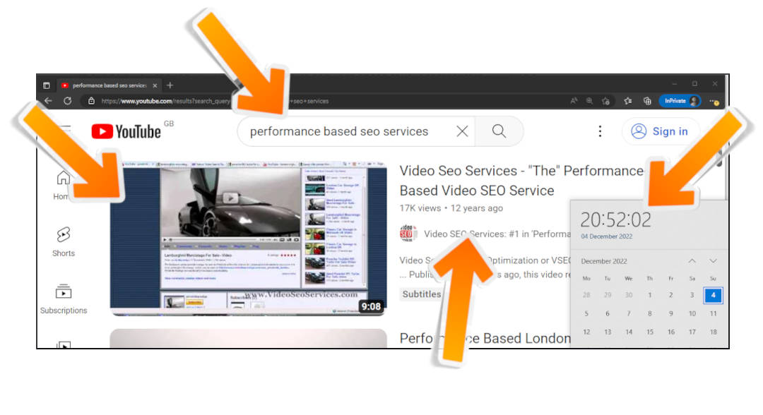 YouTube search engine - performance based SEO